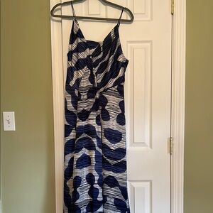 Elegant Blue and White Women's Dress